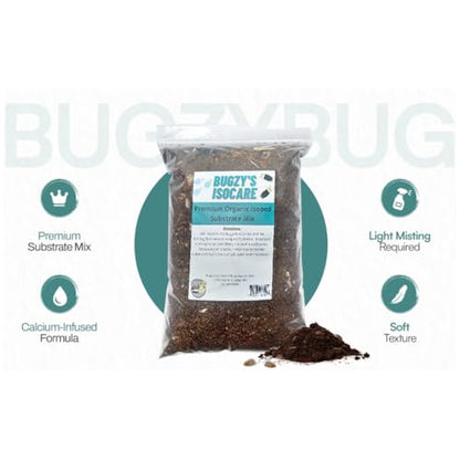 BugzyBugs Isopod Bioactive Substrate Mix Nutrient-Rich Vivariums and Terrarium Substrate Mix (10 Quart)