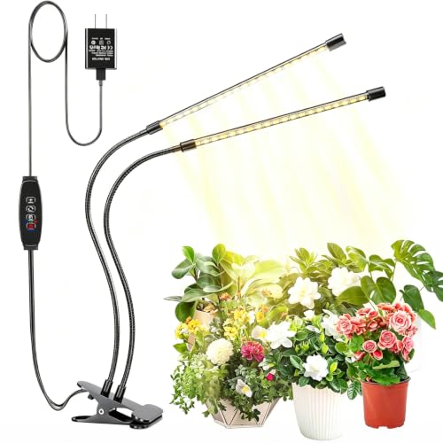 bseah Plant Grow Light for Indoor Plants, Full Spectrum Indoor Grow Light, 3 Modes & 10-Level Dimmable, Auto ON & Off Timer - style: 2 Tubes