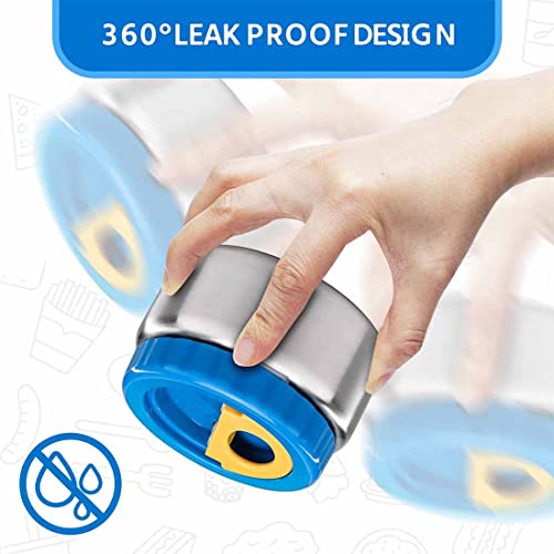 MAISON HUIS 8oz Soup Thermo Wide Mouth Vacuum Insulated Stainless Steel Food Jar, Leak Proof for Hot&Cold Food Kids Lunch Container for School Travel (Blue) - color: Blue