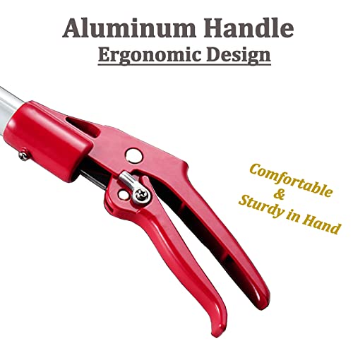 87'' Telescopic Snake Tongs, Aircraft-Grade Aluminum Alloy Reptile Grabber Rattle Snake Catcher Wide Jaw Handling Tool with Lock for Hunting Game Finders