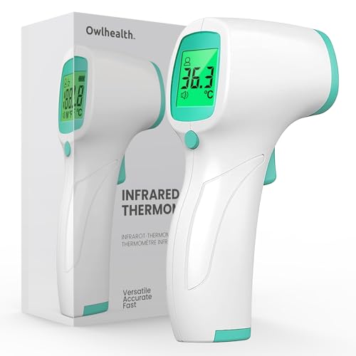 Non Contact Forehead Thermometer for Adults and Kids, Digital No-Touch Infrared Thermometer Temperature Gun for Baby ，3 Color Fever Alarm Accurate Reading 1s Fast Accurate Reading