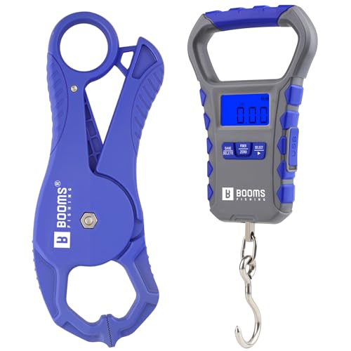 Booms Fishing Digital Fish Scale with Lip Gripper, 65lb Capacity, XW50 | Usb Charging, Lcd Display, 8 Memory Storage, Waterproof, Potrable Carry, One Hand Use, No Slip Grip, Fishing Tool Set - size: WIth fish gripper