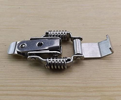NRC&XRC Stainless Steel All in one Double Spring Locking Latch hasps Chest Toggle Catch Clasp Furniture Hardware Accessories w/Screws (2, S) - size: Small