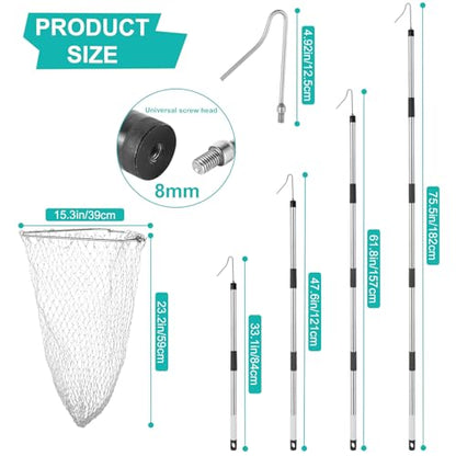 Chicken Catcher, Adjustable from 29" to 74" Chicken Net,Chicken Leg Hook | Animal Net Suitable for Catching Outdoor Animals such as Chickens, Ducks, Fishnet ,Geese ,Birds (15.3 x 23.2 inch net)