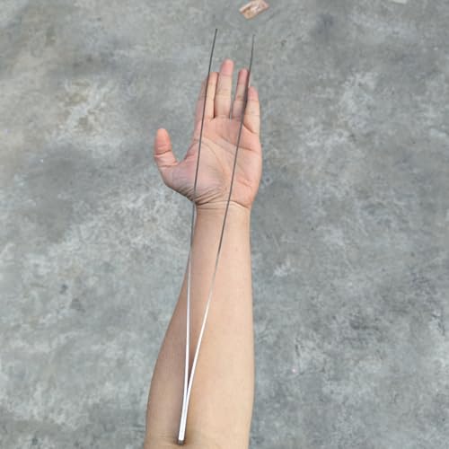 Extra Long 18.7 Inch Stainless Steel Tweezers Feeding Tongs (Longer Than Arms, Straight) for Terrarium