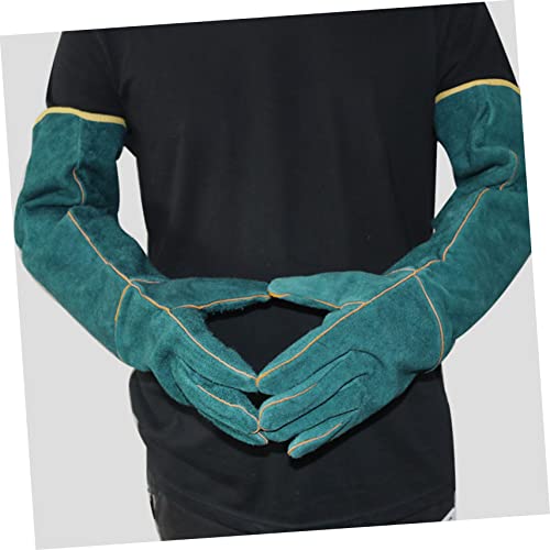2pcs Bite Resistant Reptile Gloves Pet Grooming Mitts Pet Protective Gloves Dark