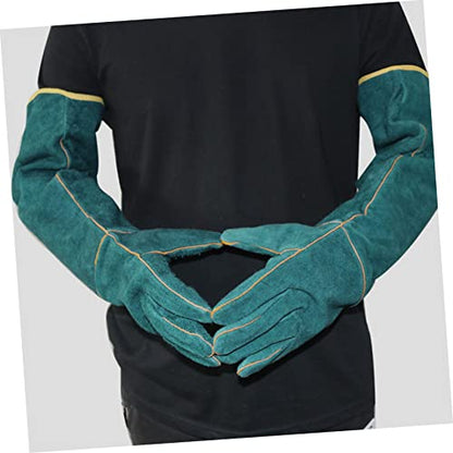 2pcs Bite Resistant Reptile Gloves Pet Grooming Mitts Pet Protective Gloves Dark