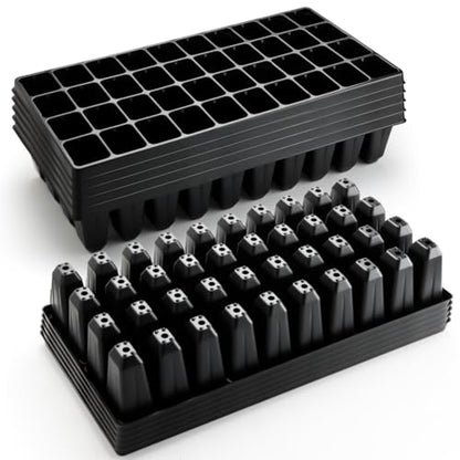 RooTrimmer 10 Pack 40 Cell Seed Starter Trays - Extra Deep 3.9" Plastic Nursery Trays, 20" x 10"，Fits Standard 1020 Flats, for Planting Seedlings, Propagation, Seed Germination and 1020 Flats Inserts - color: Black, size: 40 Cells-10P