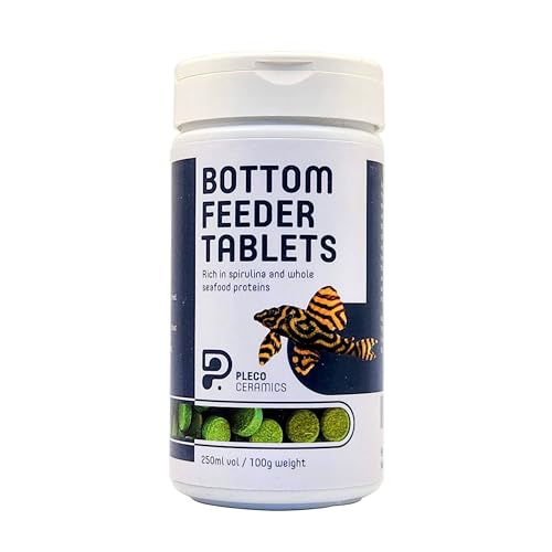 Plecoceramics Protein Wafers Universal Fish Food for Aquarium Fish - Turtle, Goldfish, Catfish - Algae Wafers for Bottom Feeders - Protein Pellets (3.53 oz / 100 gr)