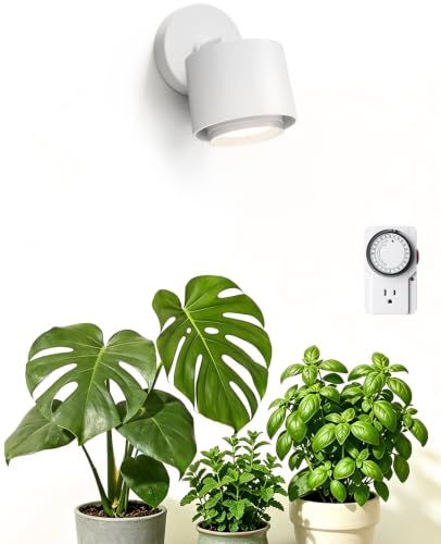 Barrina TR40A Track Grow Lights, 40W 4000K, White Cover with Timer, 1-Pack | 15°-60° Adjustable Beam Angle, Wall Mounted Plant Light, Full Spectrum, Ceiling LED Growing Lamp for Seed Starting, Vegetable - color: 4000K, size: 40W-White Cover