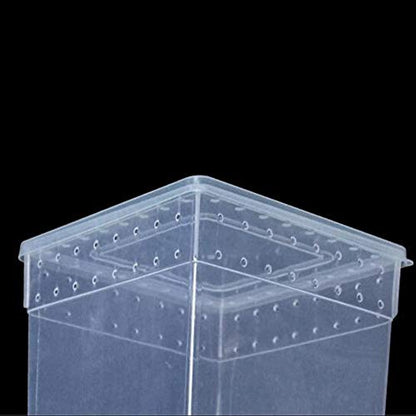OMEM Portable Reptile Terrarium Habitat for Mini Pet Houses Breathable Holes Stackable Container (Extra H) - size: 1PCS-Clear-Extra H