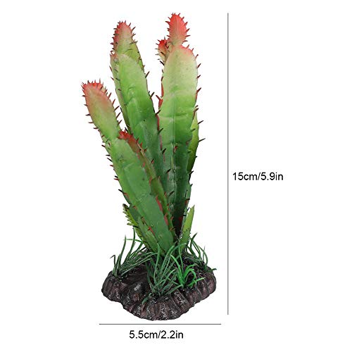 GLOGLOW Terrarium Plant, 5x5.5x15cm | Plastic Artificial Plant for Vivarium, 83g Weight, 5x5.5x15cm, For Tortoises Lizards and Desert Reptile Habitats