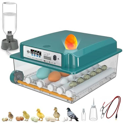 16 Eggs Incubators for Hatching Eggs, Egg Incubator with Automatic Egg Turning and Temperature Control, Chicken Egg Incubators with Egg Candler for Duck Goose Pigeon Quail - size: 16 Egg