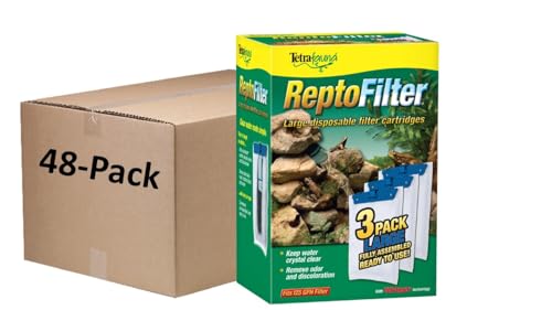 Tetra Large ReptoFilter Filter Cartridges (3 Count, Pack of 48) - size: 3 Count (Pack of 48), style: Large