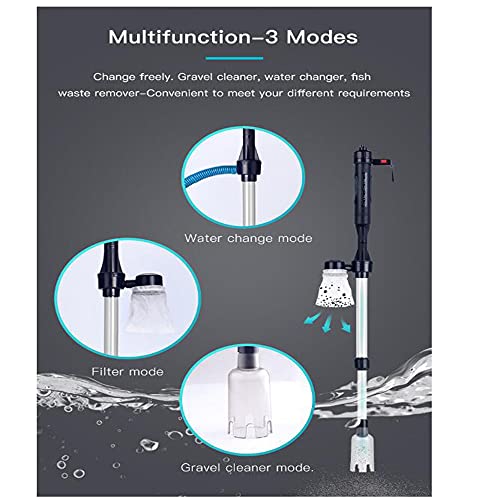 LONDAFISH Electric Fish Tank Vacuum Water Filter Cleaner Sand Washer | aquarium cleaner vacuum electric syphon operated gravel vacuum for aquarium sand vacuum