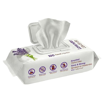 Best Pet Supplies Cleaning Dog Wipes - Calming Lavender, 100 Count | Scented, Large 8x9", Vitamin E, Puppy & Cat Safe, Gentle Grooming, Resealable Pouch Prevents Drying - color: Calming Lavender, size: 100 Count
