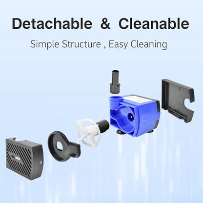 CONQUERALL 2PCS Submersible Pond Pump 47GPH Ultra Quiet 3W Water Changer for Small Water Features - color: 47gph-3w, size: 2PCS