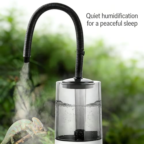 Reptile Humidifier Fogger, 4L Large Capacity 3 Grades Adjustable Quiet Mister with Extended Hose Automatic Terrarium Misting System for Chameleon Snakes Plants