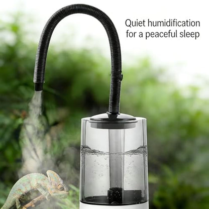 Reptile Humidifier Fogger, 4L Large Capacity 3 Grades Adjustable Quiet Mister with Extended Hose Automatic Terrarium Misting System for Chameleon Snakes Plants