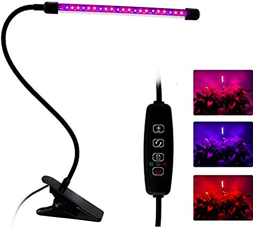 LED Grow Lights for Indoor Plants 20 LED, Plant Growing Lights Full Spectrum Auto ON Off with 3/9/12H Timer, 9 Dimmable Lightness Clip-On Desk Grow Lamp Bulb | Full Spectrum Plant Lamp,Clip-On Desk Grow Lamp Bulb,3/9/12H Timer,9 Dimmable Lightness,3 Light