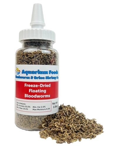 Freeze-Dried Bloodworms, Our Grade A Floating Bloodworms for All Freshwater Fish, Marine Fish, Corals, Anemones, Baby Pond Fish…0.8oz Squeeze Bottle - size: 0.8 Ounce (Pack of 1)