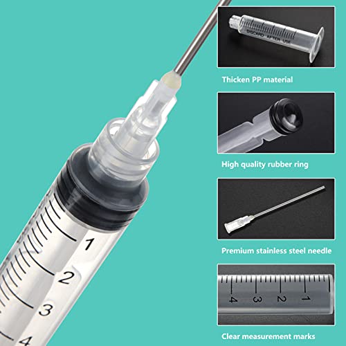 5ml/CC Luer Lock injection Syringe with needle for Scientific Labs and Industrial Dispensing, Fountain Pen Refill,Ink,Glue Application,Liquid Dispensing and Measuring, Pet Food Feeding,Refilling Ink Cartridges,CISS - size: 5ML/5 PACKS