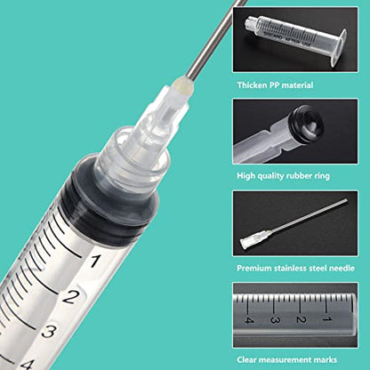 5ml/CC Luer Lock injection Syringe with needle for Scientific Labs and Industrial Dispensing, Fountain Pen Refill,Ink,Glue Application,Liquid Dispensing and Measuring, Pet Food Feeding,Refilling Ink Cartridges,CISS - size: 5ML/5 PACKS