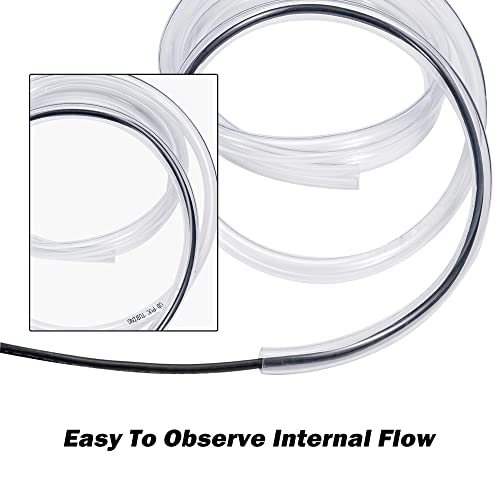 DAVCO 5/8" ID - 50 ft Clear Vinyl Tubing, Low Pressure Flexible PVC Tube, Heavy Duty UV Chemical Resistant Lightweight Plastic Vinyl Hose, BPA Free and Non Toxic, with 2 Stainless Clamps - size: 5/8"ID, style: 50 Feet