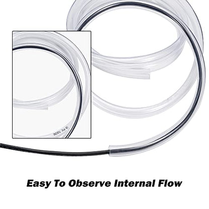 DAVCO 1/2" ID - 10 ft Clear Vinyl Tubing, Low Pressure Flexible PVC Tube, Heavy Duty UV Chemical Resistant Lightweight Plastic Vinyl Hose, BPA Free and Non Toxic, with 2 Stainless Clamps - size: 1/2"ID, style: 10 Feet