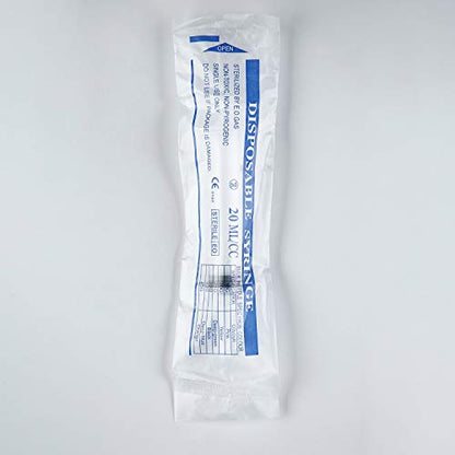 10 Pack Plastic Syringe Liquid Measuring Syringes Without Needle for Epoxy Resin, Craft, Scientific Labs, Feeding Pets Animals, Oil or Glue Applicator (20 ML) - size: 20 ML