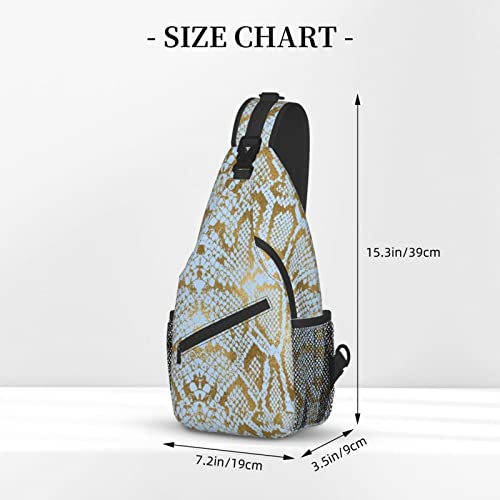 Snake Skin Sling Bag Animal Crossbody Chest Daypack Casual Backpack Women Shoulder Bag For Travel Picnic - color: Snake 02