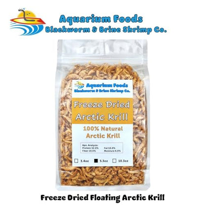 Arctic Krill, Freeze Dried for All Tropical & Pond Fish... 5.3oz Clear Bag | For Tropical Fish, Marines, Cichlids, Catfish, Oscars, Lg Cichlids, Monster Fish, Pond Fish, Aquatic & Land Turtles - size: 5.3 Ounce (Pack of 1)