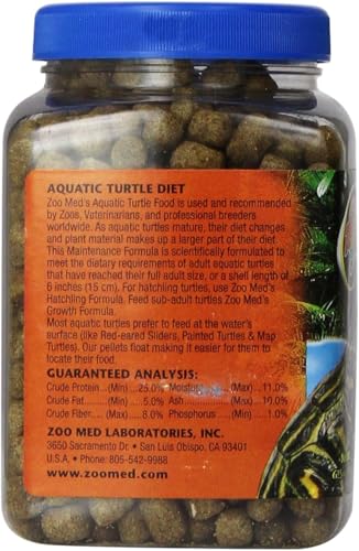 Zoo Med Natural Aquatic Turtle Food - Maintenance Formula (Pellets) 6.5 oz - Pack of 4
