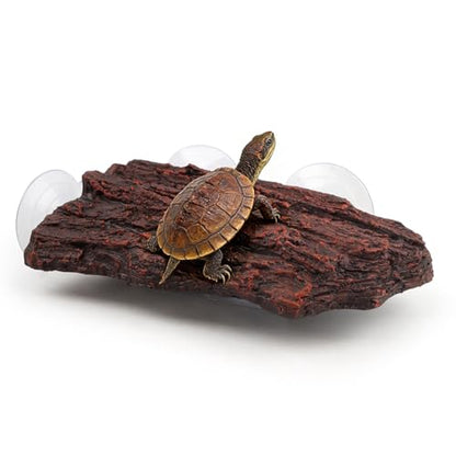 Turtle Basking Plat Form, Shale Climbing Ramp | with 3 Suction Cups for Tortoises/Terrapins, Frogs & Newts, Aquarium Resting Terrace Decoration