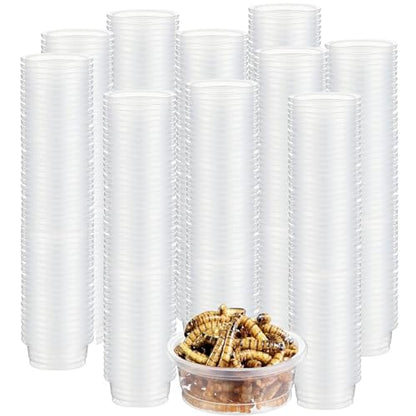 ZIYIZE 500 Pcs Feeding Cups Samll 0.5 oz Gecko Food and Water Feeding Dish Ledge Accessories Bowls for Crested Gecko Lizards Reptiles Pets
