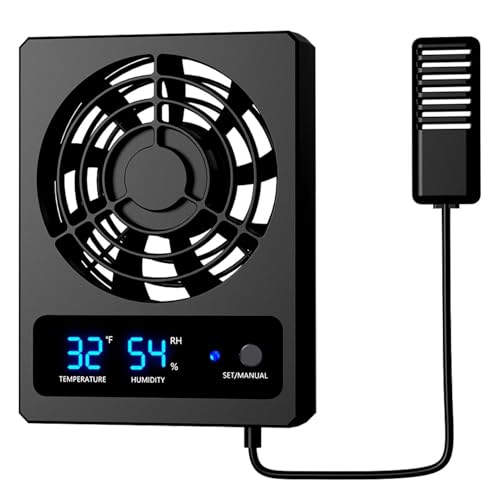 Reptile Cooling Fan Low Noise Efficient Vent Fan | Cooling Fan for Reptile Tank for Reptiles, Snakes, Rainforest Terrariums, Vivariums, Dragons, Lizards - size: A: (℉)