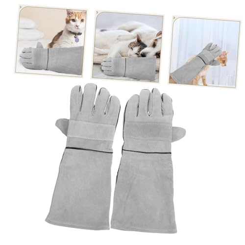 Mipcase 1 Pair Pet Handling Gloves Protective Gloves for Grooming Welding and Feeding Dogs Cats Birds and Reptiles Flexible Design for Safety and Versatility