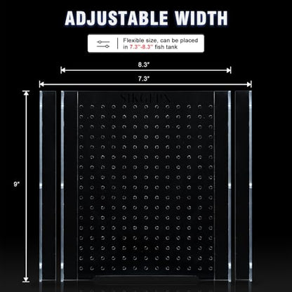 Acrylic Fish Tank Divider,5 Gallon Tank Divider,Adjustment Clear Fish Tank Separator Set with Suction Cups (5gal/5.5gallon) - size: 8‘’x9''(5 gallon)