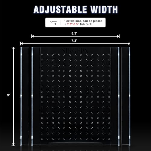 Acrylic Fish Tank Divider,5 Gallon Tank Divider,Adjustment Clear Fish Tank Separator Set with Suction Cups (5gal/5.5gallon) - size: 8‘’x9''(5 gallon)