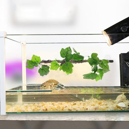 PRETYZOOM 2pcs Artificial Reptile Climbing Branch Vines with Suction Cups for Snake and Gecko Terrarium, Flexible Plastic Jungle Habitat Decor with Realistic Texture and Low Maintenance