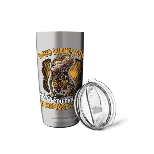 Uromastyx Lover Substrate Lizard Keeper Agame Desert Reptile Stainless Steel Insulated Tumbler - color: Brushed Steel