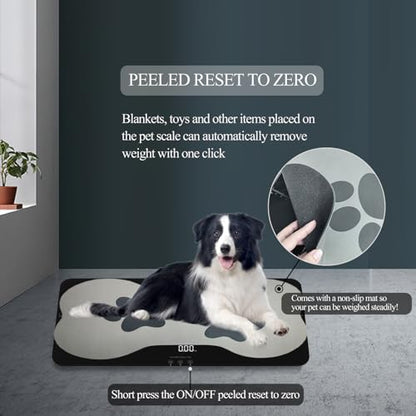 Digital Pet Scale for Small-Medium Dogs/Large Cat, Measuring Range: 0.45lbs-220lbs, Not Suitable for Large Dogs - color: Black