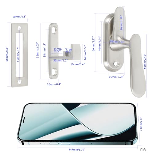 Alise Flip Latch Lock 360 Degree Swinging Gate Latches Door Lock,Brushed | SUS304 Stainless Steel Door Latch for Wooden Fence, Sliding Door, Barn Door, Shed, Door,Cabinet,Window,Screen - color: Brushed, size: Large Size