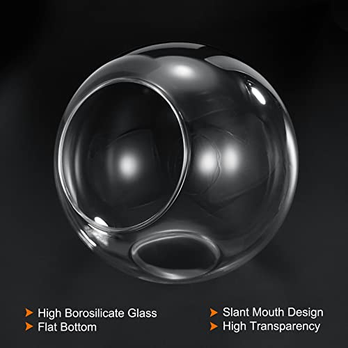 PATIKIL Round Globe Terrarium Air Plant Planter, 4.8 Inch High Borosilicate Glass Table Decorations for Succulent, Tillandsia, Clear - size: 4.8 Inch