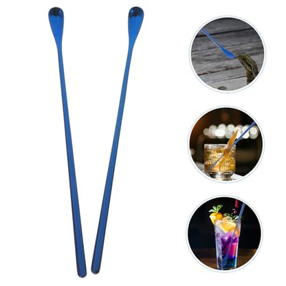 2pcs Reptile Feeding Spoon Long Handle Pet Food Tool for Lizard Gecko Animals Easy to Use Durable Convenient Feeding - color: Blue