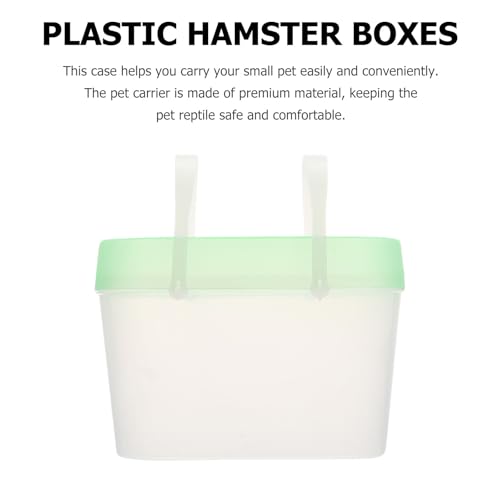 Homoyoyo 2Pcs Portable Small Pet Cages and Turtle Containers Plastic Reptile Boxes with Handle Medium Green for Travel and Outdoor Use
