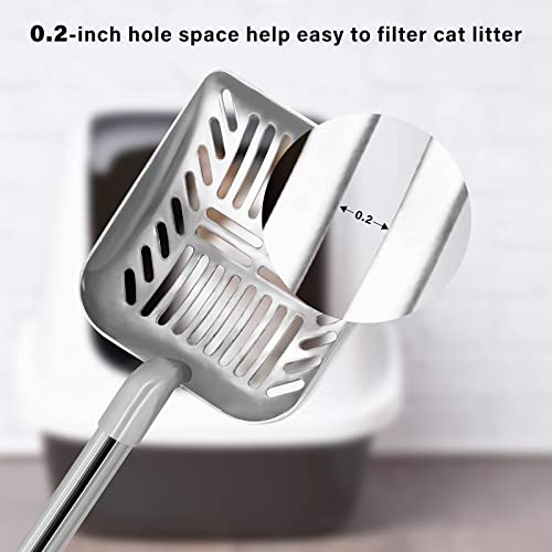 Cat Litter Scoop,Metal Long Handle Kitty Litter Coop Scooper,Heavy Duty Cats Pooper for Litter Box Pet Poop Shovel,Chicken Poop Scooper 32inch