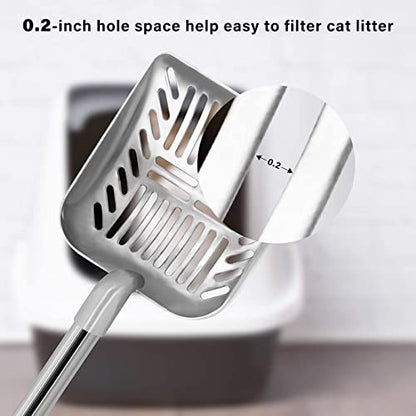 Cat Litter Scoop,Metal Long Handle Kitty Litter Coop Scooper,Heavy Duty Cats Pooper for Litter Box Pet Poop Shovel,Chicken Poop Scooper 32inch