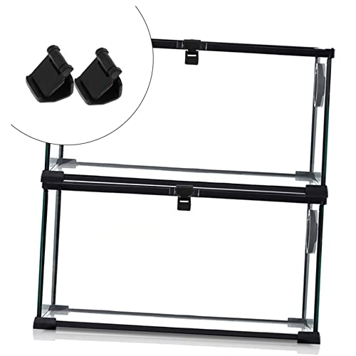 BESTonZON 4Pcs Reptile Tank Lock Buckle Secure Turtle Feeding Box Clips for Tanks Escape Prevention Glass Terrarium Accessories Safe Ventilated Design