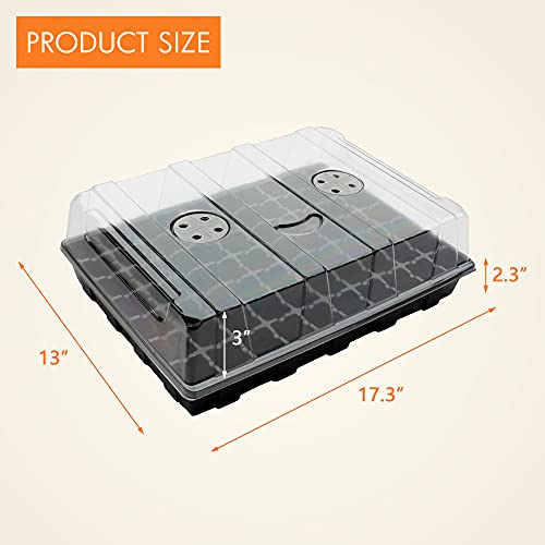Gardzen Seed Starter Tray, 5 Pack Smiling Face Plant Germination Trays with Total 350-Cell, Seed Starter Kit with Humidity Vented Domes and Bases for Starting Vegetable Flower Herb Seeds 18" x 14" | Smiling Face Plant Germination Kit with Humidity Domes a